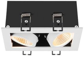 SLV KADUX, Deckeneinbauleuchte, double, 3000K, 38°, IP 20, quadratisch, weiß