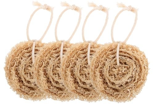 UTHCLO Esponjas de Lufa Naturales Material Vegetal Cómodo y Fácil de Almacenar para Lavar Platos 4piezas para Limpieza en Cocina