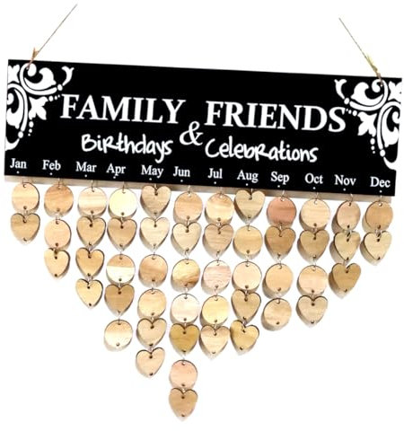 STOBOK Holzkalender selber machen wandverkleidung wand polsterung holz hängebrett Kalender für Familie und Freunde Embleme Familien- und Freundeskalender hängende Dekoration Liebe