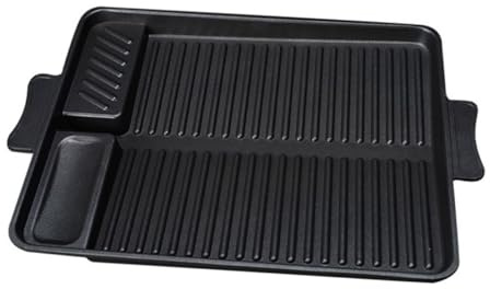 POPETPOP Plato De Barbacoa Antiadherente Rectangular para Asar Carne De Sarten Cuadrada para Exterior