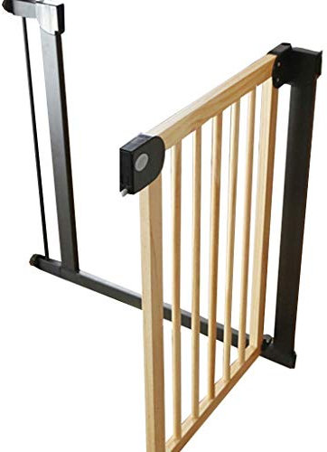 Sicherheitsverlängerungen Tür Haustier Laufgitter Holz Schutzgitter - Druckmontiertes Isolationsgeländer, leicht zu schließende Durchgangstore, Breite 76-153 cm