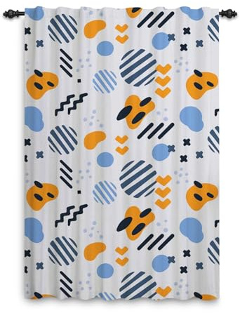 ggaimwf Tenda per finestra colorata Astratto divertente Tenda plissettata Soggiorno Tende per la camera da letto dei bambini Drappeggio Porta del patio esterno Corridoio Cucina 107x160cm 1 pannello