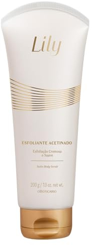 O Boticário | Lily | Exfoliante Corporal Perfumado Satinado | 200 g | Aroma Flor de Lirio | Piel Suave, Renovada, Perfumada | Prepara para Hidratar | Vegano | Exfoliación con Partículas Naturales