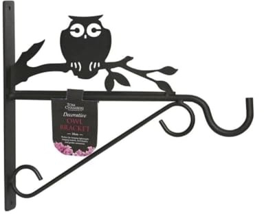 Gifts Direct 2 U Tom Chambers Decorative Owl Hanging Basket Bracket Black - 30cm