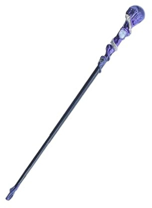 Maciun Cosplay-Zauberstab, Kristallstab, Amethyst-Kristallstab, feine Handarbeit, eleganter Zauberstab für Hexen für Halloween