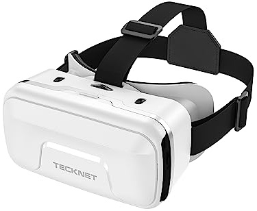 TECKNET Lunettes VR 3D pour téléphone portable avec zoom HD 110° anti-lumière bleue et vitesses réglables, confortables pour iPhone, Samsung et smartphones Android (4,7