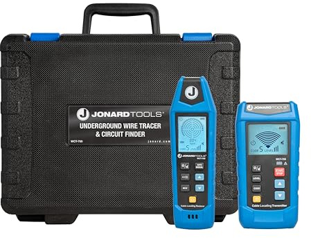 Jonard Tools WCT-700 Underground Wire Tracer and Circuit Finder- Trace Cables Up to 7 ft Underground, 1000 ft Long, Dual Backlit LCD Screens, Adjustable Sensitivity, CAT III 600V Rating