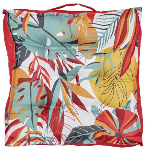 HOME DECO FACTORY - TX0282, Coussin Déperlant Paradis Exotique 40x40 cm - Design Tropical Coloré, Résistant à l'eau, Textile d'Intérieur Pratique, Conçu pour Canapé, Chaise, Lit