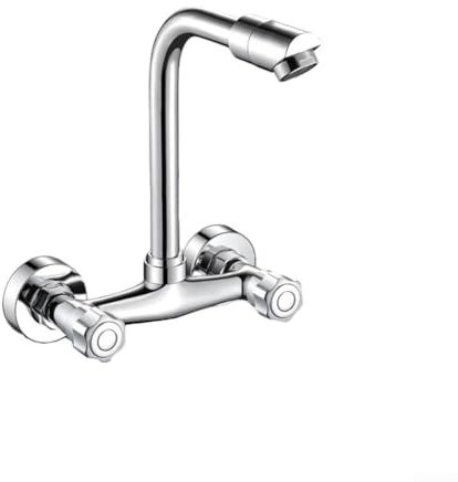 Eawfgtuw Grifo de cocina de latón giratorio de 360 grados, doble orificio, alta presión, ahorro de agua, temperatura ajustable (A)