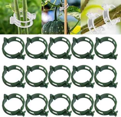 2025 New Plant Support Clips for Climbing Vines - Twine Trellis Cage, Vegetable Garden Grafting Tools for Outdoor Support (Green, 100)