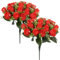 ISOYTERO 2 Bundles Flores de Cementerio para tumbas 24 Cabezas Flores de la Tumba 15.8 '' Rose Falsa Realista Artificial al Aire Libre para Decoraciones Redflowers