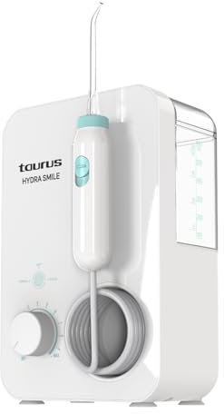 Taurus – Idropulsore Dentale Hydra Smile 20W | Serbatoio 600ml | 1200-1700 impulsi/min | Touch | 3 modalità | 10 livelli di pressione | Auto Off | 7 beccucci | IPX4 | Accessori inclusi