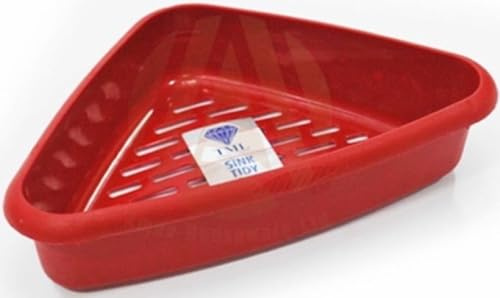 Amee houseware ltd 2 X Plastic TML RED Triangular Corner Sink Tidy Drainer Kitchen Storage Caddy Basket