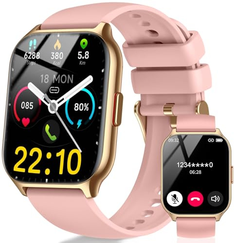 Smart Watch for Men Women Answer/Make Call,2.01HD Touch Screen SmartWatch,Heart Rate/SpO2/Sleep Monitor, 100+ Sport Activity Tracker Step Counter,IPX8 Waterproof Fitness Tracker for Android iOS(Pink)