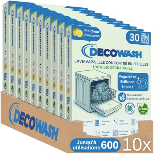 Detergente Lavavajillas Ecológico en Tiras (Máximo 600 Lavados) - Sin Plásticos, Fosfatos ni Cloro. Biodegradable, Vegano y Seguro. Limpieza, Abrillantado, Protección y Cuidado Antical