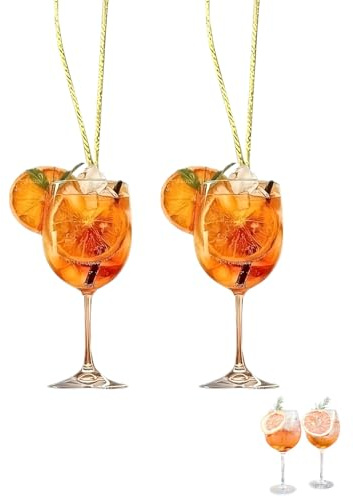 JUKOTA Lot de 2 arbres parfumés pour voiture, accessoires amusants, désodorisants pour voiture, accessoires d'intérieur de voiture，aperol，aperol spritz，Pendentifs de voiture