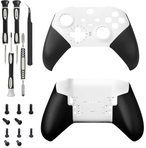 Replacement Housing Case Faceplate Cover Bottom Shell Compatible for Xbox One Elite Series 2 Controller Replacement Parts（White）