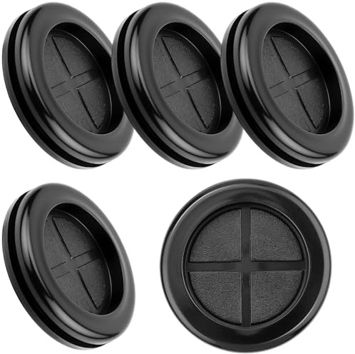 Nuts OT nuts 5 stycken karosspluggar 45 mm svart gummihylsor kabelgenomföring vattentät rund dubbelsidig genomföring av kablar för kabelskydd trådskydd kontakter kabellhål