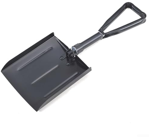 Vilgftyiet Pelle à neige pliable ergonomique et légère pour voiture, lame en métal, conçue pour enlever la neige, la glace, la boue, le sable, portable avec pochette de rangement