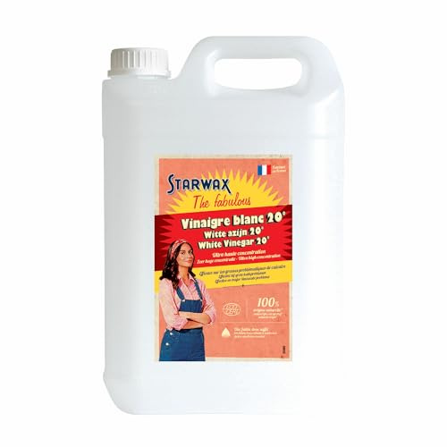 STARWAX FABULOUS Vinaigre blanc ménager 20° 5L | Détartrant surpuissant, robinetterie carrelage paroi de douche et textile, issu de betteraves, fabriqué en France