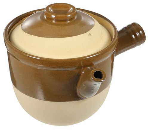 OSALADI Casserole de Médecine Traditionnelle en Terre Cuite 2l, Pot à Ragoût Résistant la Chaleur, Marmite Cuisine pour Cuisson au Feu Vif, Essentiel Cuisine pour Préparations Maison
