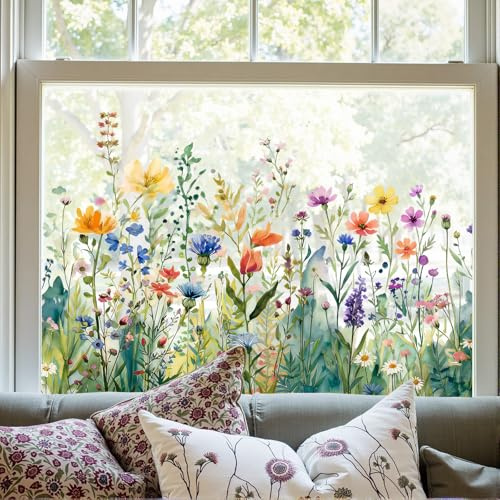 ADD.HERES Window Sticker Stained Glass Window Film,Wind Valley 44x200cm
