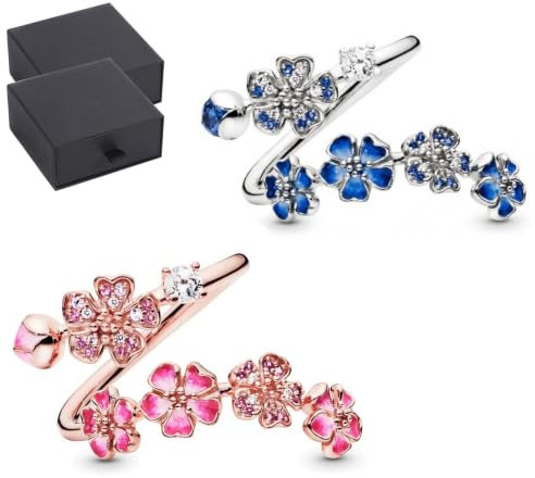 Bague fleur de pêcher, bague réglable plaquée or rose fleur de cerisier rose, bijoux floraux en cristal et pierres précieuses, bague légère et délicate à bande ouverte pour mariage (#ab)