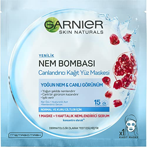 Garnier Skin Naturals Feuchtigkeitsbombe belfrischende Papiermaske 32GR 1er Pack (1 x 32 g)