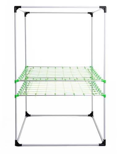 Betternet Double Layer Scrog Netz | 120x120 cm | 8x8 Raster | Ø16 mm Grün | Grownetz mit zwei Netzebenen, flexiblem Raster und einstellbarer Netzspannung für gezieltes Führen der Triebe