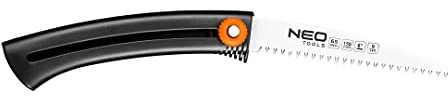 NEO TOOLS Gartensäge, Baumsäge, gehärtete aggressive Spezial-Zahnung | Handsäge, Rutschfester Griff, Praktischer Halter mit Gürtelclip, Holzsäge Säge Astsäge