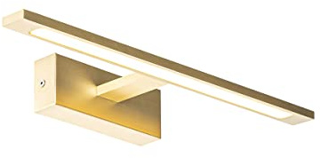 Qazqa led Design Wandleuchte, Wandlampe - Jerre - Gold, inkl. 13W integrierter LED, 2700K, warmweiß, 41.5cm, IP44, Ideal als Badezimmerlampe und