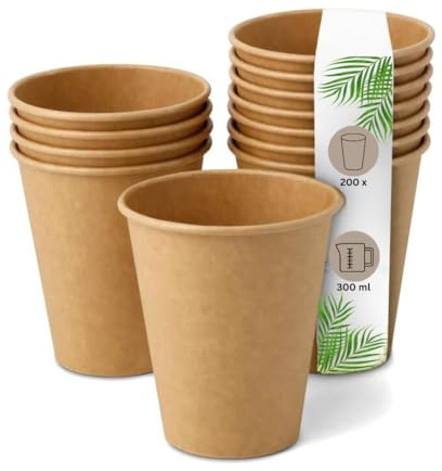DeinPack 200 Kaffeebecher 300 ml 12 oz braun Pappbecher Coffee to go Einweg