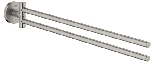 GROHE Start - Handtuchhalter (439mm, 2-armig & schwenkbar, Material: Metall, inkl. Schrauben & Dübel), supersteel, 41183DC0
