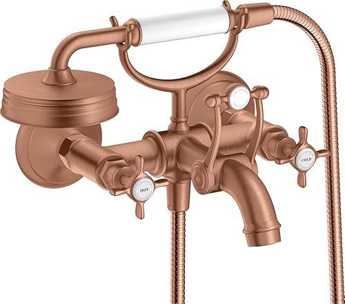 hansgrohe AXOR Montreux 2-Griff-Wannenarmatur Aufputz, 16540310, Farbe: Brushed Red Gold