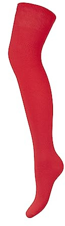 MILENA - Calze da donna sopra il ginocchio, versatili, comode e alla moda, per riscaldare le gambe, perfette per l'uso quotidiano, lavoro, cosplay e sport, diversi colori, Rosso, Taglia unica