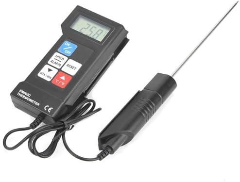 Termometro Elettronico, EM502C Termometro Digitale Per Alimenti Professionale Funzione Memoria Termometro Per Temperatura Dell'acqua Con Sonda Per Alimenti, Carne, Latte, Piantagione in Serra