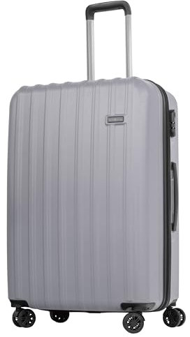 HANSEKOFFER Hartschalenkoffer groß · Koffer XL · Reisekoffer mit Rollen · Trolley mit Teleskopgriff · Leicht · Rollkoffer mit Zahlenschloss · Silber