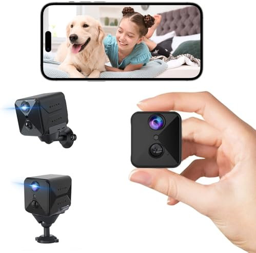 aidowocam Mini Kamera Full HD Kamera Überwachung Innen Überwachungskamera Live Übertragung Handy APP 60 Tage Lange Standby Akku WLAN Kamera mit Bewegungsmelder Nachtsicht für Startseite Sicherheit