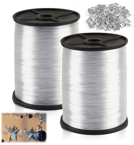 Nylonfaden Transparent Reißfest 250M, Nylonschnur 0,6/0,8mm Angelschnur | Starker Nylonschnur Zum Aufhängen, Nylondraht für DIY, Angel, Basteln, Schmuck, Aufhängen