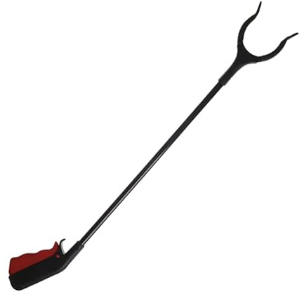 SEWOART Edelstahl Müllzange 60cm Mit Verstärktem Greifer Greifhilfe Für Schwer Erreichbare Gegenstände Müllsammler Für Haushalt Und Reinigung