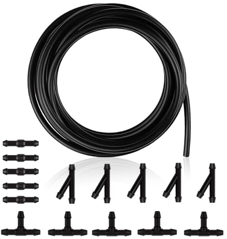 Scheibenwaschwasser Schlauch-Kit,5 m Wischwasserschlauch mit 15 Stück Schlauchverbinder,Auto Zubehör Wischwasserschlauch Reparaturset zum Verbinden der Scheibenwischerdüsen
