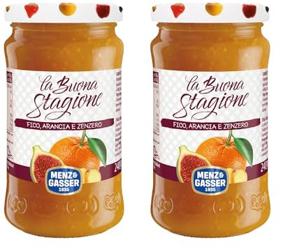 Menz&Gasser, Confettura di Fico, Arancia e Zenzero, La Buona Stagione, Lavorata con Passione in Trentino-Südtirol, Naturalmente Senza Glutine, Vegan, 2 x 240 g