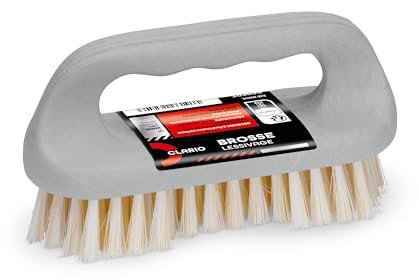 Brosse Nettoyage – Poils Solides et Manche Indestructible 100% Plastique recyclé pour Nettoyer, & Récurer les Extérieur