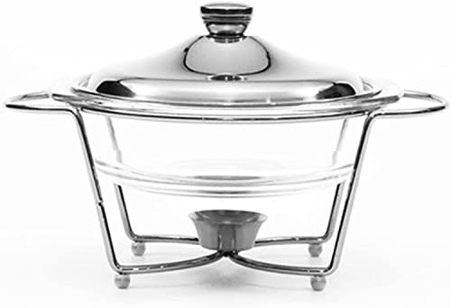 Chafing Dishs Teller rund Buffet – 2 l Fassungsvermögen, elegantes Glas-Design, perfekt für Buffet-Partys, hält Lebensmittel warm, einfach zu bedienen und zu reinigen