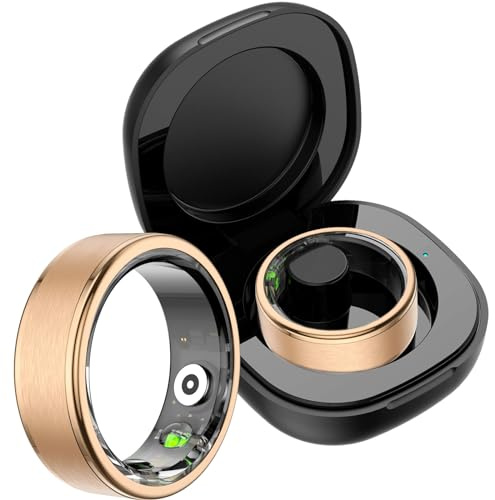 findtime Smart Ring Android Schrittzähler Smartring Pulsmesser Fitness Ring Kalorienzähler Smartringe für Herren Damen Herzfrequenz Fitness Tracker Ring iOS Schlaftracker Sport Ringe Schwarz