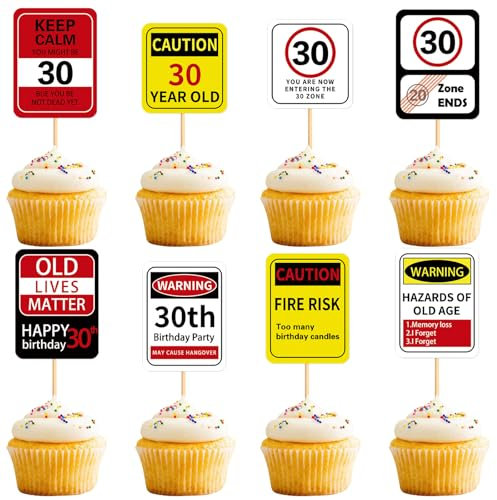 Blumomon 36Pcs 30th Happy Birthday Cupcake Toppers Happy 30 Cupcake Decoration Cheers to 30 Years Cake Decoration for 30th Birthday Party Decoration 30th Anniversary Cake Decoration