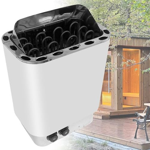 vnmudzeo Stufa Elettrica per Sauna in Acciaio Inox Montata A Parete, 3 Kw/4,5 Kw/6 Kw/8 Kw/9 Kw Box Riscaldante per Sauna Commerciale per Bagno Umido E Asciutto, per Appartamenti, Hotel,6kw