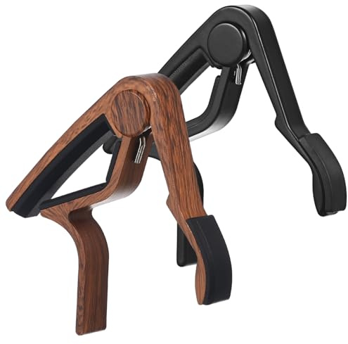 GOOHOCHY 2 Stück Holz Gitarren Kapodaster für Akustikgitarre und E-gitarre Passt Sich Saitenabstand mit Zeitlosem Design für Bessere Leistung Beim Spielen