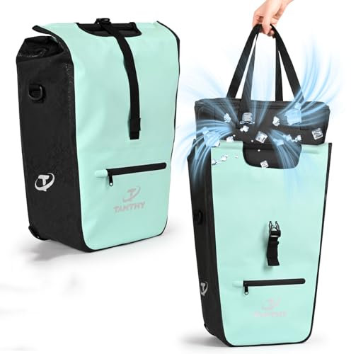 tamthy Fahrradtaschen für Gepäckträger mit Herausnehmbarer Kühltasche, 3 in 1 Wasserdicht Fahrradtasche, Umhängetasche & Tragetasche für Pendeln, Reisen (22-28 L)