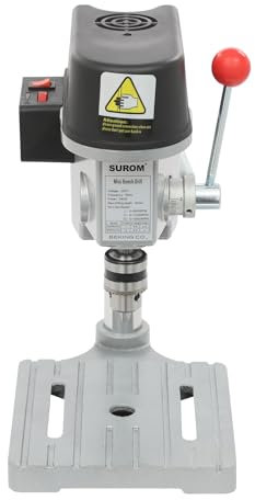 Perceuse à colonne 340 W, Mini Perceuse d'étable, Perceuse à colonne compacte 3 vitesses réglables, 0 à 8 000/11 000/16 000 tr/min